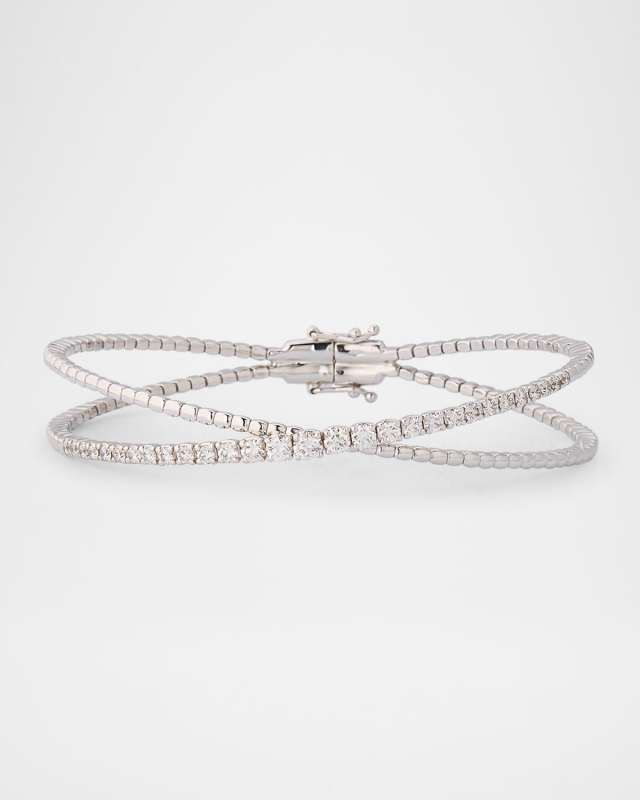 18K White Gold Diamond Bangle Bracelet